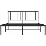  Metalni okvir za krevet s uzglavljem crni 135x190 cm | Eponuda.com