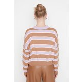 Trendyol Camel Striped Polo Neck Knitted Sweater | Eponuda.ba