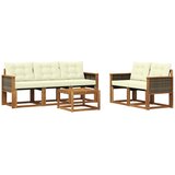 vidaXL Zunanja garnitura za sedenje z blazino 6 pcs Naravna in smetana, (5000273016) | Shoptok.si