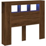 Maison Chic led posteljno vzglavje - vzglavna omarica - nočna omarica rjavi hrast 120x18,5x103,5 cm inž. les, (21709093) Cene