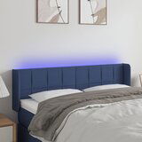 vidaXL LED posteljno vzglavje modro 147x16x78/88 cm blago | Shoptok.si