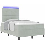  LED Box Spring Krevet Svijetlo siva 120 x 200 cm Baršun Svjetlosiva | shoptok.hr