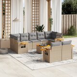vidaXL 10-dijelni set vrtnih sofa s jastucima bež od poliratana | shoptok.hr