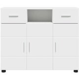 vidaXL Strani šal s predalom Bela 88.5 x 30.5 x 73 cm Konstruiran les | Shoptok.si