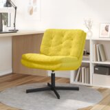 vidaXL Vrtilna sproščujoča stol z blazino Drugo Rumena 63 x 75 x 76 cm Žamet u