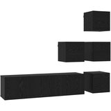  Set TV komoda 6 pcs 60 x 30 x 30 cm Crni hrast | shoptok.hr