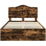  Krevetna konstrukcija s uzglavljem Dimljeni hrast 120 x 190 cm | shoptok.hr