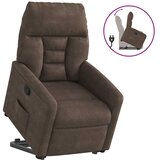  Naslonjač na podizanje smeđi od mikrovlakana | shoptok.hr