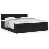 vidaXL Okvir kreveta s madracima crni 160x200cm od tkanine | shoptok.hr
