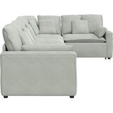  Modularna sofa s jastucima, baršunasta, svijetlosiva | shoptok.hr