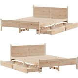 vidaXL Posteljni okvir brez vzmetnice 135x190 cm trdna borovina | Shoptok.si