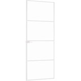 Sobna vrata bijela 76x201,5 cm kaljeno staklo i aluminij tanka | shoptok.hr