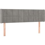  Uzglavlje s ušima svjetlosivo 147x16x78/88 cm baršunasto | shoptok.hr