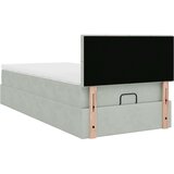 vidaXL Otomanski posteljni okvir z vzmetnico siv 80x200 cm žamet | Shoptok.si