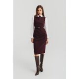 Legendww bordo midi haljina bez rukava sa pojasom | ePonuda.com