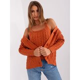 Fashion Hunters Dark orange set with cardigan | shoptok.hr