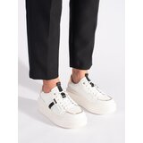 Shelvt White leather platform sneakers | Eponuda.ba