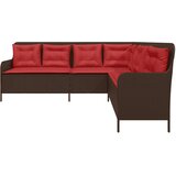  Vrtna sofa kutna s jastucima smeđa poli ratan | shoptok.hr