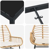  Set za objedovanje na otvorenom od 3 komada s jastučićima smeđi poli ratan | shoptok.hr