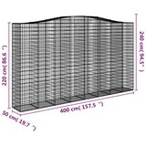  Gabionska košara s lukom 400x50x220/240 cm pocinčano željezo | shoptok.hr