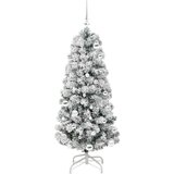vidaXL Umetno Zložljivo Božično Drevo Zelena in bela 150 cm PVC | Shoptok.si