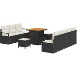  Sjedeća garnitura za vrt 10 kom. Crna poliratan 230 x 62 x 85 cm | shoptok.hr