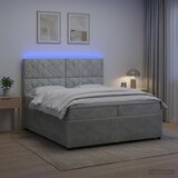  LED okvir za krevet s madracem Svjetlosiva 200 x 200 cm Baršun | shoptok.hr