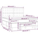  s oprugama i madracem tamnosivi 160x200 cm baršunasti | shoptok.hr