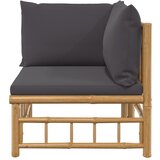  Kutna vrtna sofa od bambusa s tamnosivim jastucima | shoptok.hr