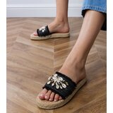 D/CEO Black braided espadrille slides with walrus shells | ePonuda.com