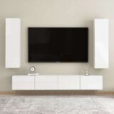  4-dijelni set TV ormarića visoki sjaj bijeli od iverice | shoptok.hr