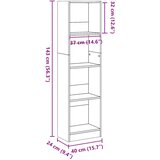  Regal za knjige boja betona 40x24x143 cm konstruirano drvo | shoptok.hr