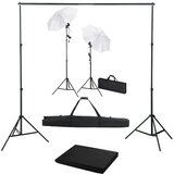 Komplet Fotografska oprema s pozadinom, svjetiljkama i kišobranima | shoptok.hr
