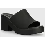 Crocs Natikači Brooklyn Slide Heel ženski, črna barva, 209408