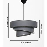Opviq Antracitno siva/v srebrni barvi viseča svetilka s tekstilnim senčilom ø 40 cm Couper – | Shoptok.si