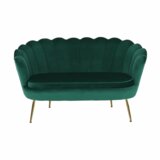 Kondela Art-deco dvosed, smaragdna žametna tkanina/zlat krom-zlato, NOBLIN | Shoptok.si