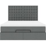 vidaXL Otomanski posteljni okvir z vzmetnico siv 140x200 cm blago | Shoptok.si