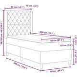  Podnica s Madracem Crna 80x200 cm Baršun | shoptok.hr
