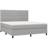  box spring s madracem LED svjetlosivi 160x200 cm tkanina | shoptok.hr