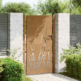  Vrtna vrata 100x200 cm od čelika COR-TEN s uzorkom trave | shoptok.hr