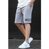 Madmext Men's Dyed Gray Printed Bermuda Shorts 5493