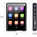 Venisymlis 16 GB MP3 predvajalnik, Bluetooth, zaslon na dotik, HiFi Lossless Sound predvajalnik glasbe z zvočnikom, (22060242) | Shoptok.si