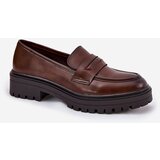 EVENTO Classic Women's Moccasins Made Of Eco Leather Brown Enticca | Shoptok.si
