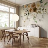  Foto tapeta - Summer bloom - retro floral motif with flowers and leaves with patterns 250x175 | shoptok.hr