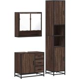  3-dijelni set kupaonskog namještaja boja smeđeg hrasta drveni | shoptok.hr