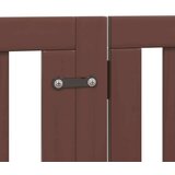 vidaXL Ograda za pse z vrati zložljiva 9 panelov rjava 450 cm les | Shoptok.si