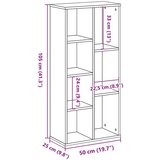  Regal za knjige siva boja betona 50x25x105 cm konstruirano drvo | shoptok.hr