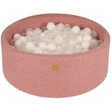 MeowBaby Bazen z žogicami, 90x30 cm z 200 žogicami, Boucle, roza: prozorno/bela, (21295034) | Shoptok.si