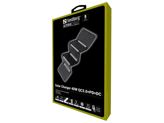 Sandberg Solarni panel - Solarni punjač 40W QC3.0+PD+DC (vanjski; USB-A+USB-C+DC5521) | shoptok.hr