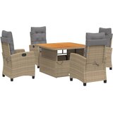  5-dijelni vrtni blagovaonski set od poliratana s jastucima bež 110 cm table length | shoptok.hr